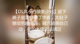 【OL风小西装美少妇】拔下裤子里面穿着丁字裤，大肚子猥琐男腰操逼，骚穴骑乘自己动，射的太快无法满足